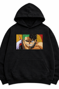 Embroidered Zoro & Luffy Oversized Hoodie