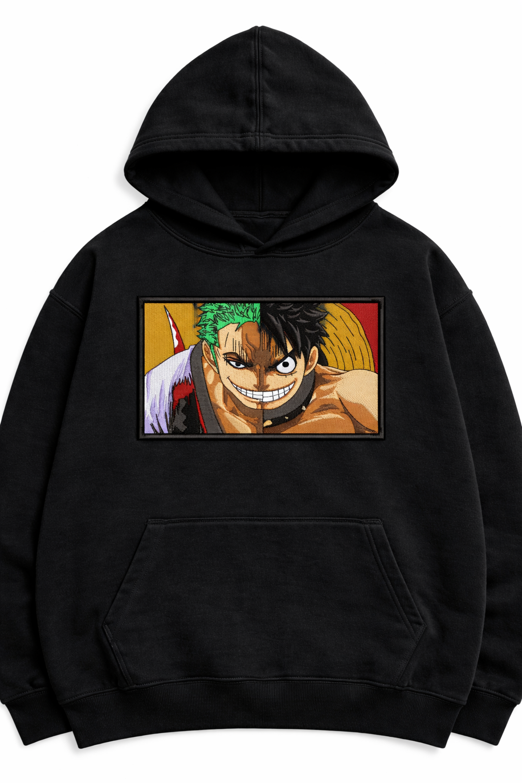 Embroidered Zoro & Luffy Oversized Hoodie