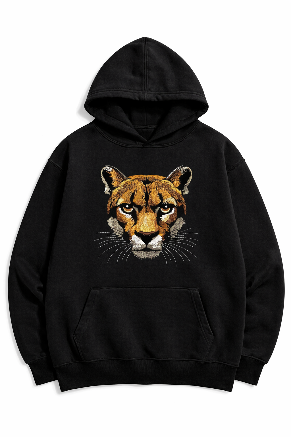 Embroidered Wild Panther Hoodie - Oversized Fit