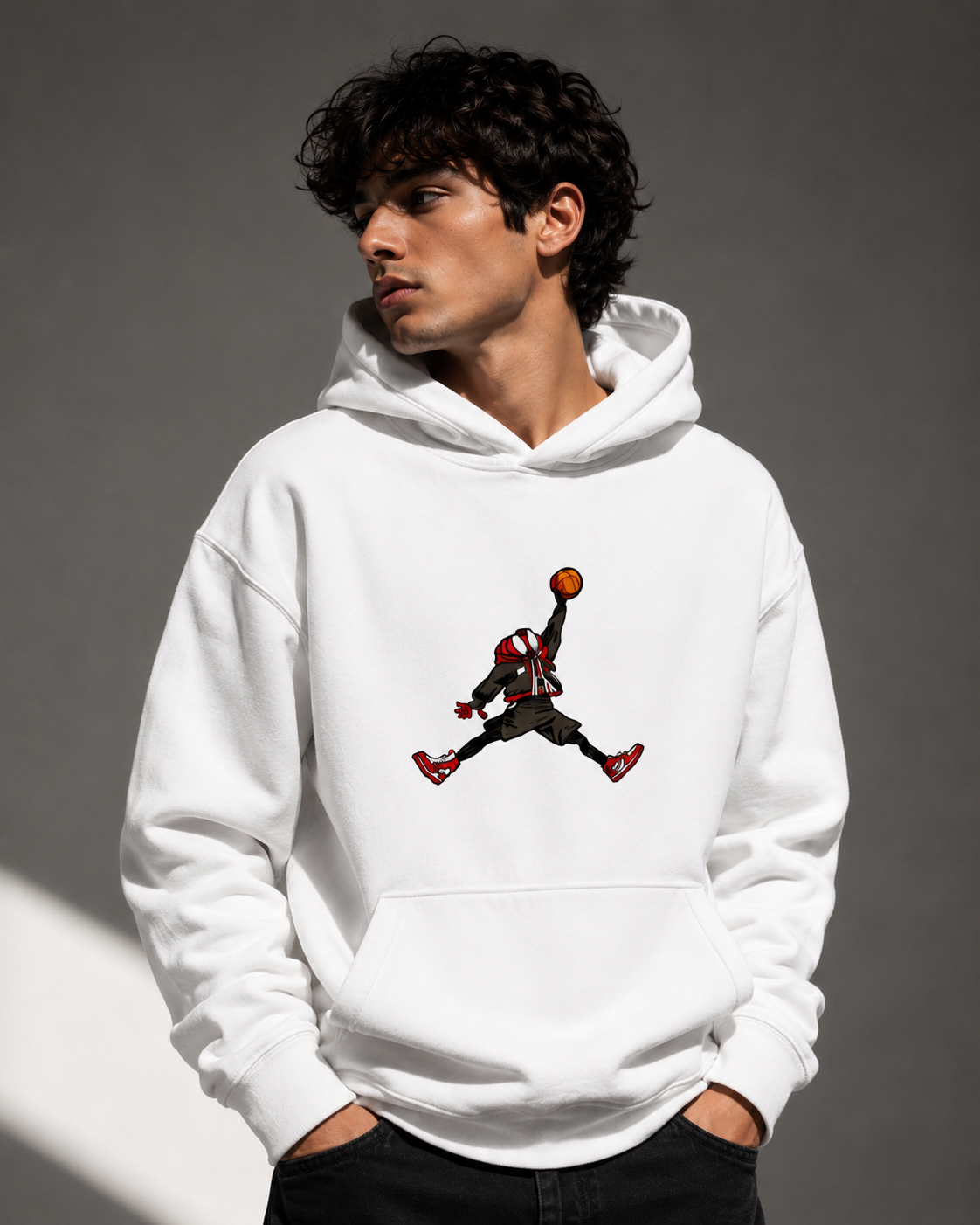 Embroidered Spider Jordan - Oversized Hoodie
