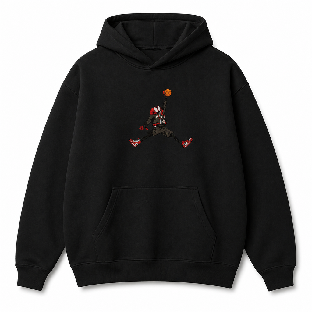 Embroidered Spider Jordan - Oversized Hoodie