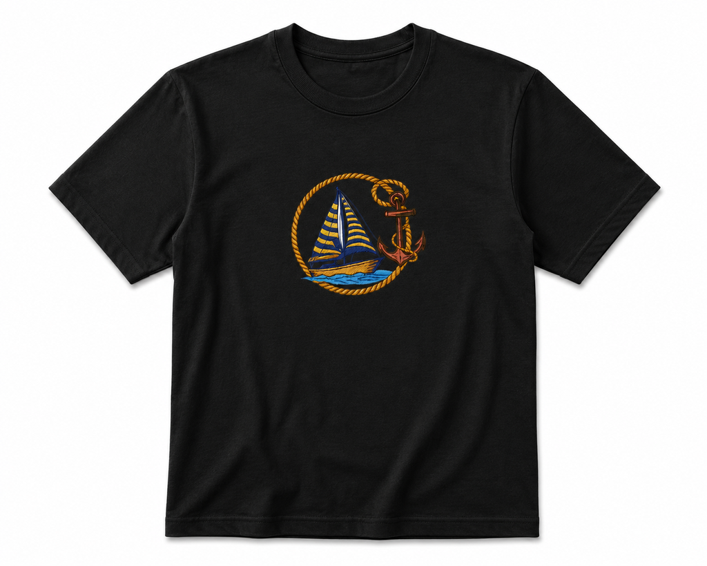 Embroidered Boat T-shirt Oversized Fit