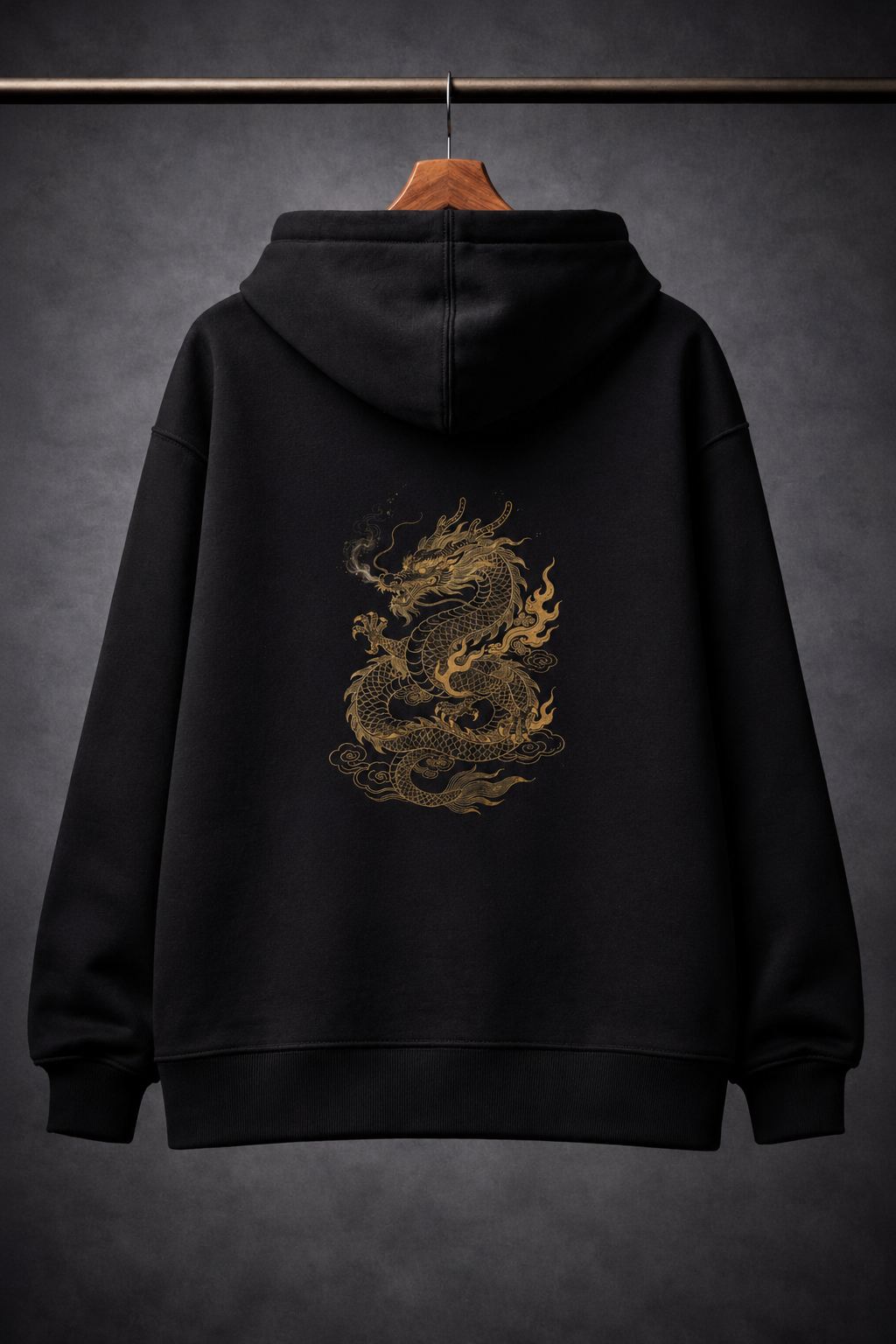 Dragon Embroidered Hoodie – Oversized Streetwear