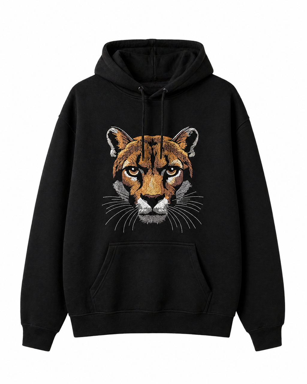 Embroidered Wild Panther Hoodie - Oversized Fit