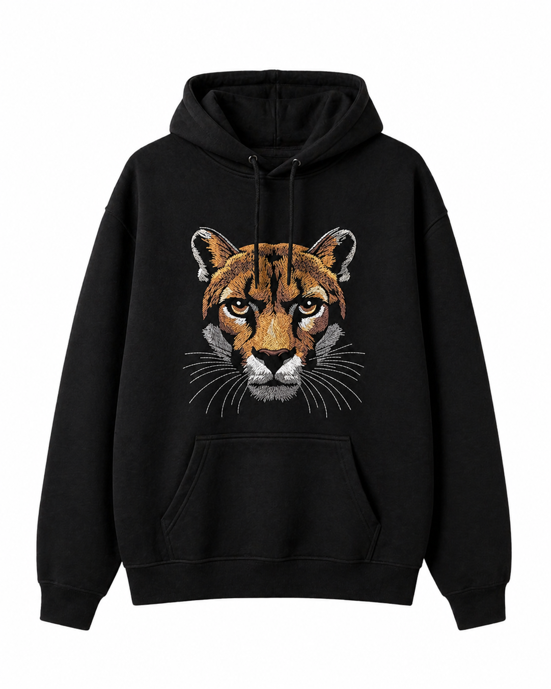 Embroidered Wild Panther Hoodie - Oversized Fit