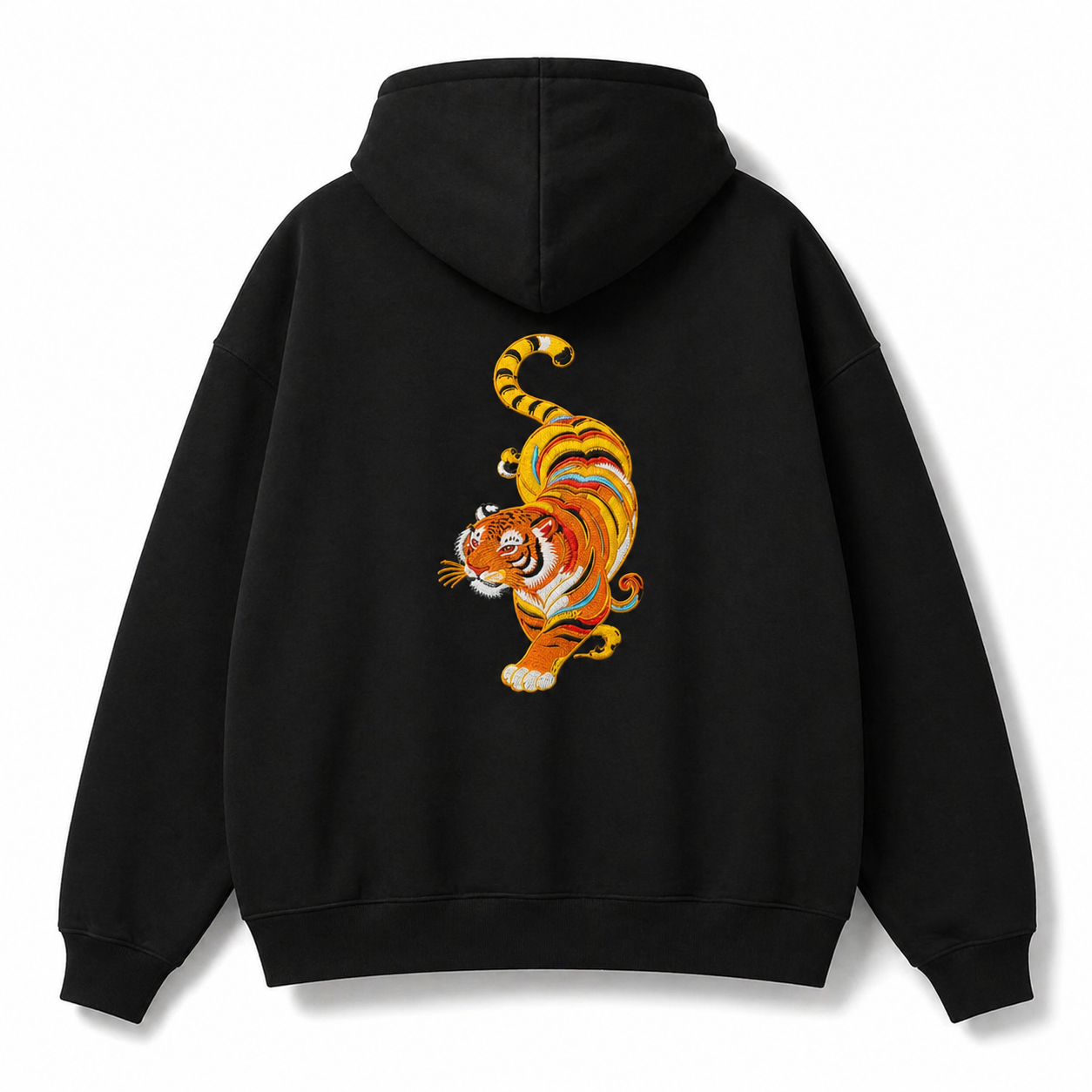 Chinese Tiger Oversized Hoodie - Embroidered