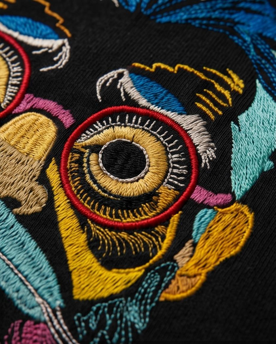 Beard Man Face Embroidered Tee